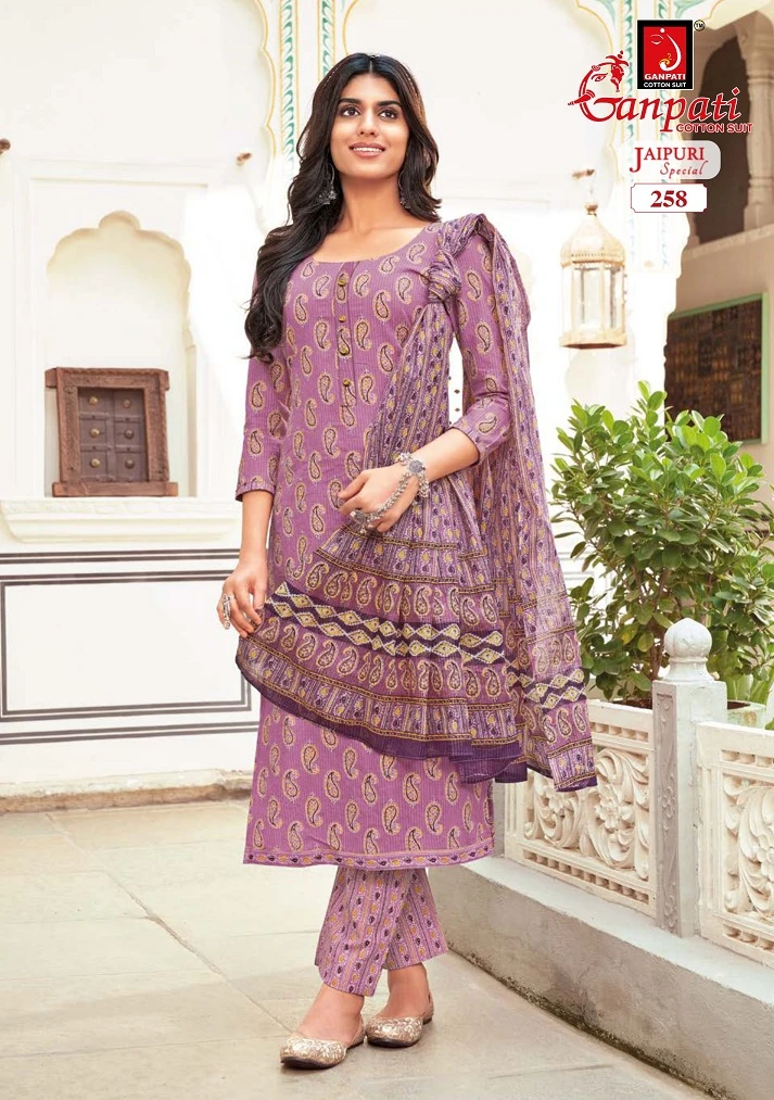 Ganpati Jaipuri Special Vol 11 Cotton Wholesale Salwar Suit Catalog — Wholesale Salwar Suits, Ganpati wholesale from Surat - Gallery Image 8